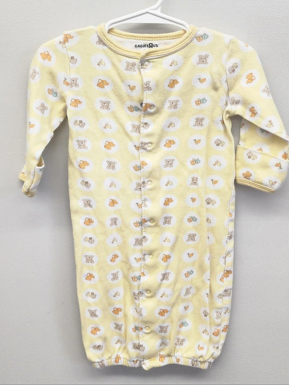 Babies “R” Us 0–3M Yellow Woodland Print Gown